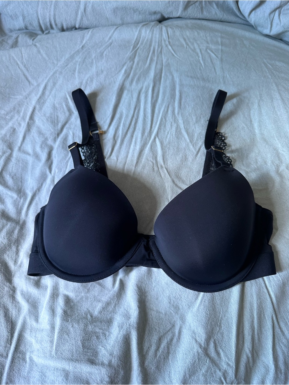 Lively Black Lace-Trim Molded T-Shirt Bra